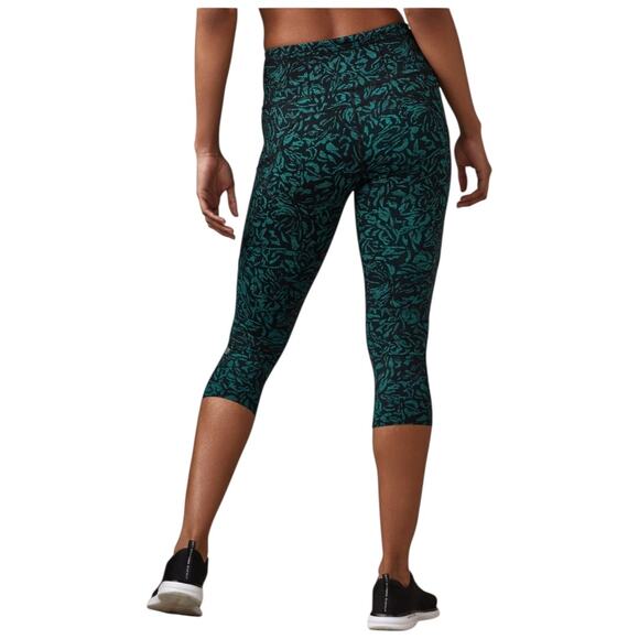 NWOT Lululemon Fast & Free Crop 19" Side Pocket Thrive Viridian Green Black Sz 6 - Picture 7 of 13